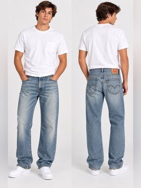 Mens Levis red tab blue jeans 569 Loose Straight distressed size 34 x 28 cotton